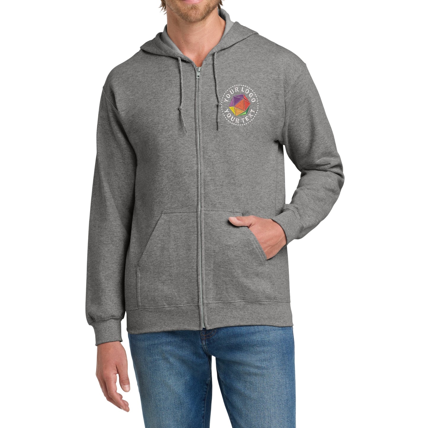 Gildan® Custom Embroidered Heavy Blend™ Full-Zip Hooded Sweatshirt - 18600