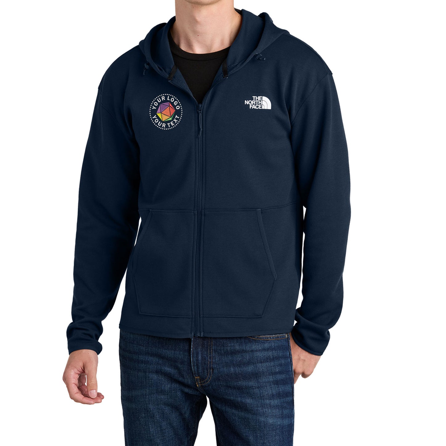 The North Face® Custom Embroidered Double-Knit Full-Zip Hoodie - NF0A8BUS