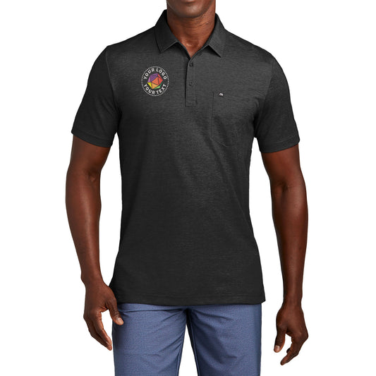 TravisMathew Custom Embroidered Oceanside Heather Pocket Polo - TM1MY404