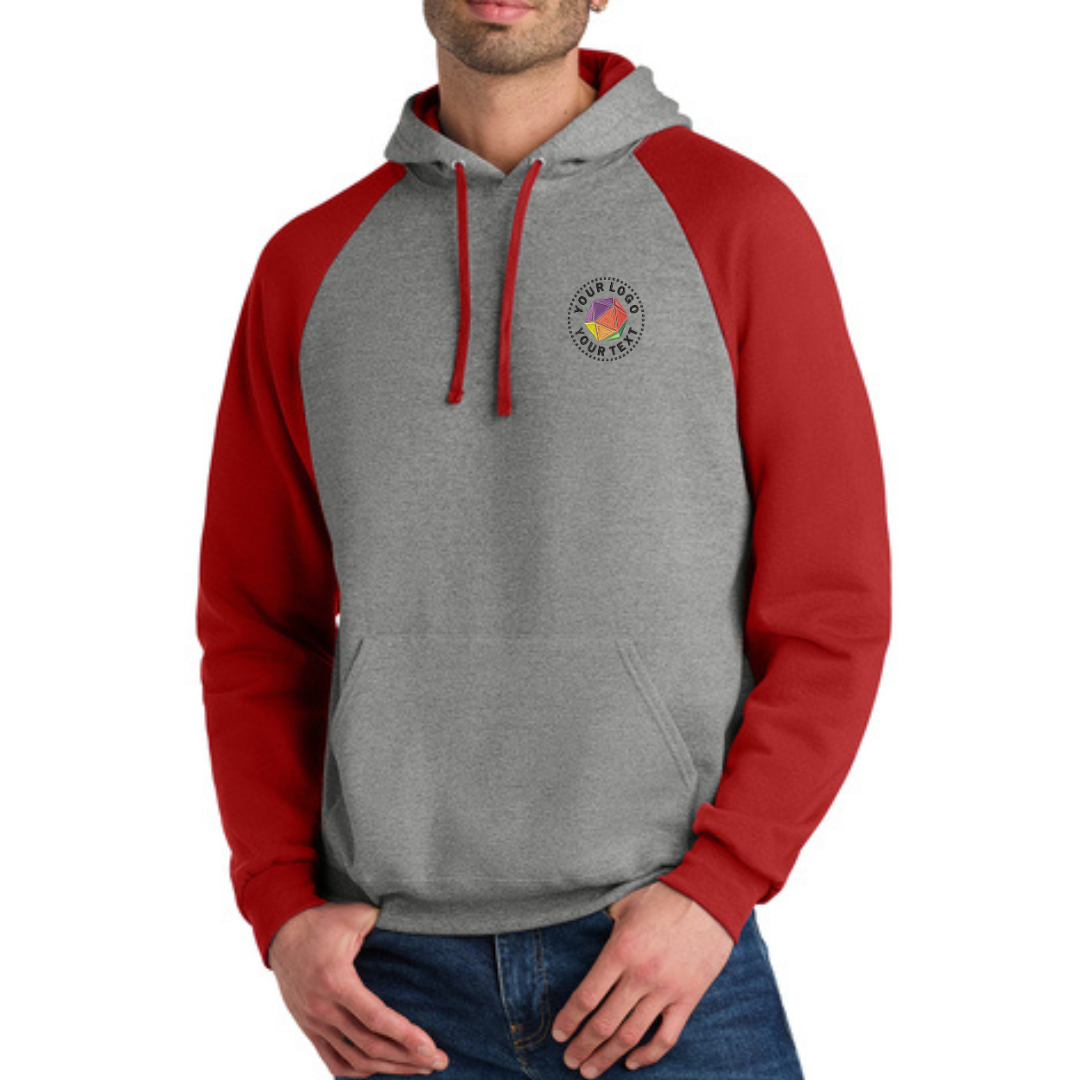 Jerzees® Unisex NuBlend® Custom Embroidered Colorblock Raglan Hoodie Sweatshirt - 96C