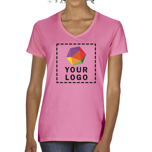 Gildan Custom Printed Ladies' Heavy Cotton™ V-Neck T-Shirt - 5V00L