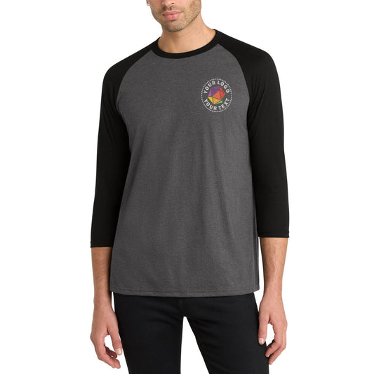District® Perfect Tri® Custom Embroidered 3/4-Sleeve Raglan - DM136
