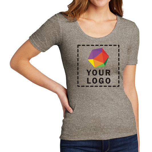 District® Women’s V.I.T.™ Custom Embroidered Rib Scoop Neck Tee - DT6020
