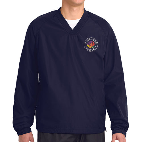 Sport-Tek® Custom Embroidered V-Neck Raglan Wind Shirt - JST72