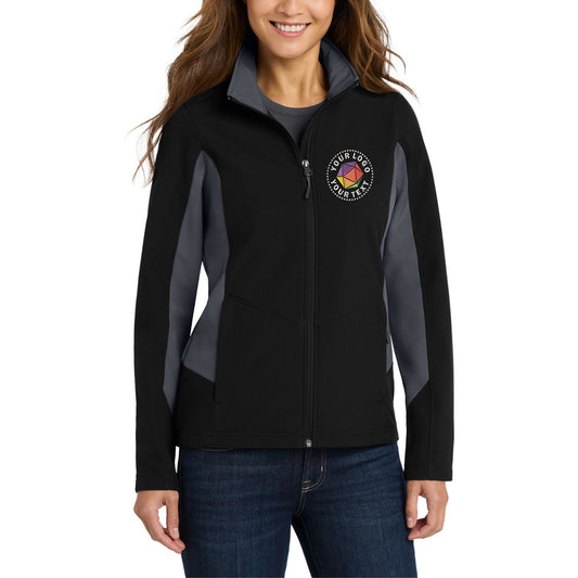 Port Authority® Custom Embroidered Women's Core Colorblock Soft Shell Jacket - L318