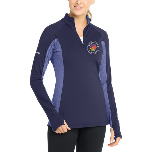 Sport-Tek® Women's Sport-Wick® Stretch Contrast Custom Embroidered 1/4-Zip Pullover - LST854