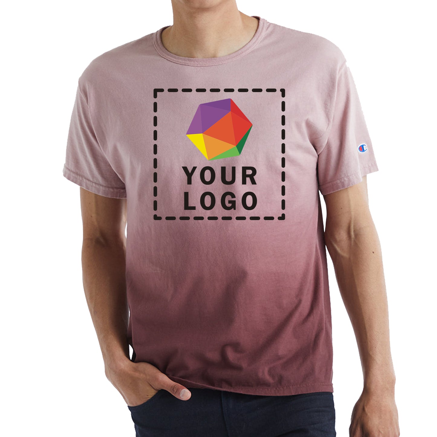 Champion Custom Printed Unisex Classic Jersey Dip Dye T-Shirt - CD100D
