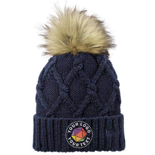 New Era® Custom Embroidered Faux Fur Pom Beanie - NE911