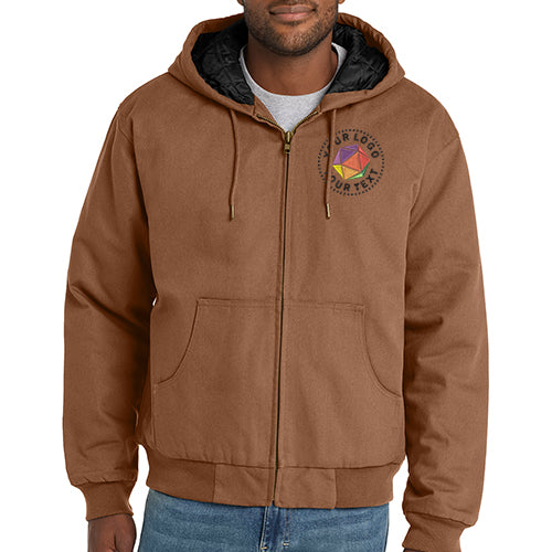 CornerStone® Custom Embroidered Tall Duck Cloth Hooded Work Jacket - TLJ763H