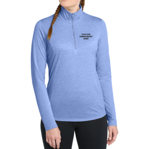 Sport-Tek® Custom Embroidered Women's PosiCharge® Tri-Blend Wicking 1/4-Zip Pullover - LST407