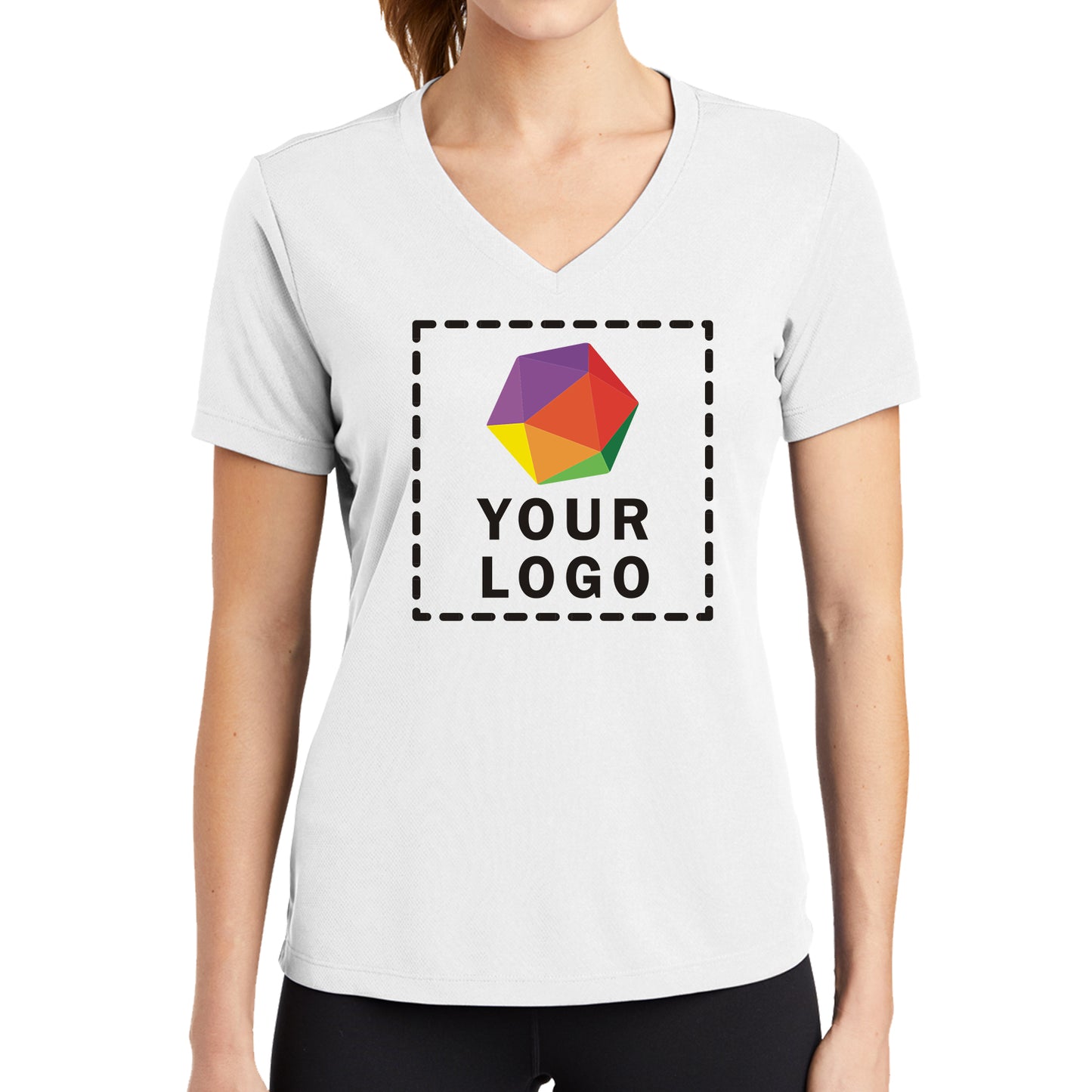 Sport-Tek® Custom Printed Women's PosiCharge® RacerMesh® V-Neck Tee - LST340