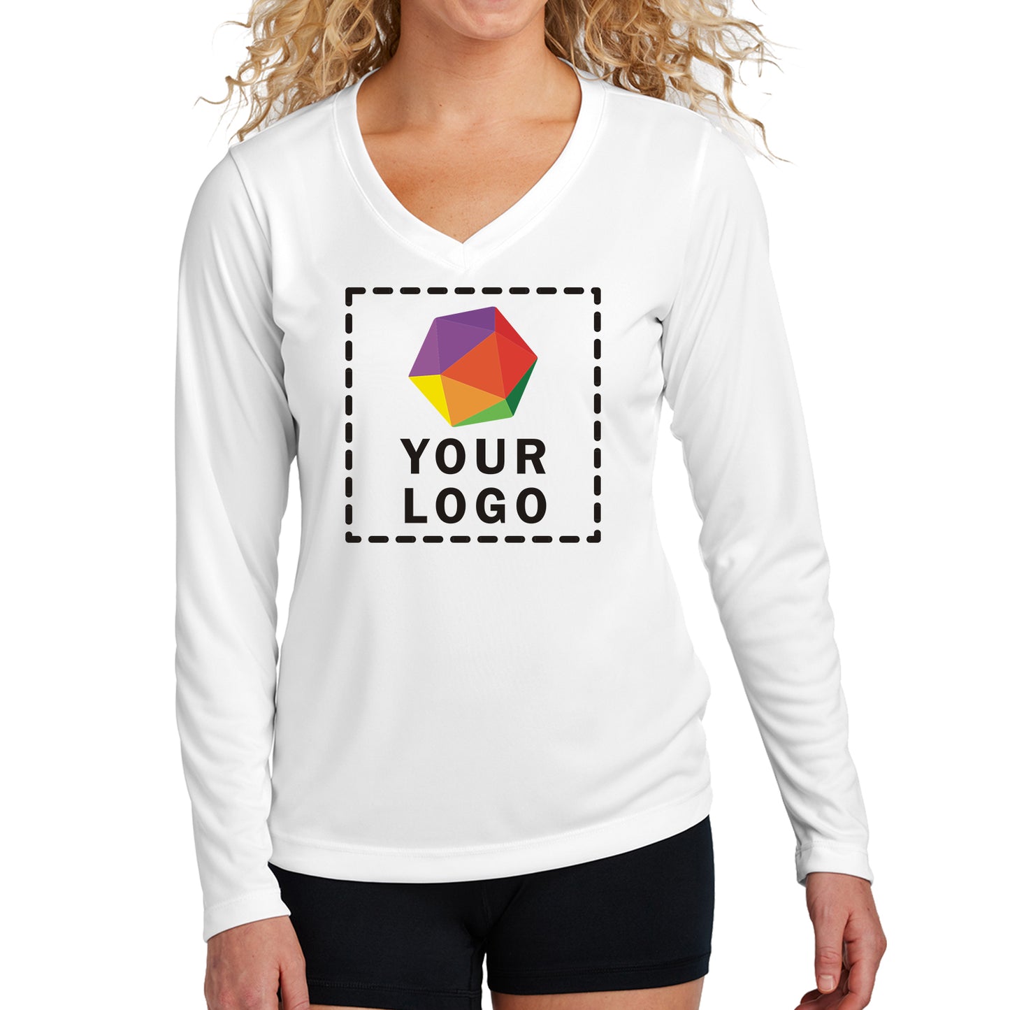 Sport-Tek® Custom Printed Women's Long Sleeve PosiCharge® Competitor™ V-Neck Tee - LST353LS