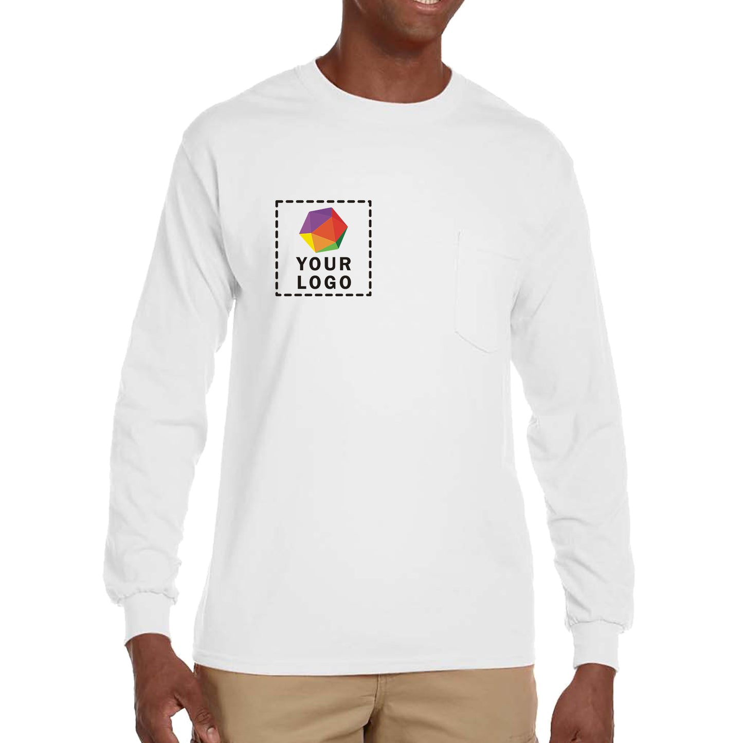 Gildan Custom Printed Adult Ultra Cotton® Long-Sleeve Pocket T-Shirt - G2410