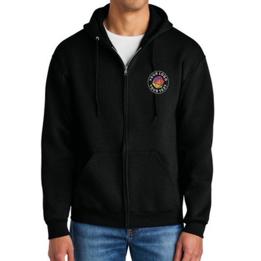 Jerzees Rugged™ Unisex Custom Embroidered Full-Zip Hooded Sweatshirt - Z12M