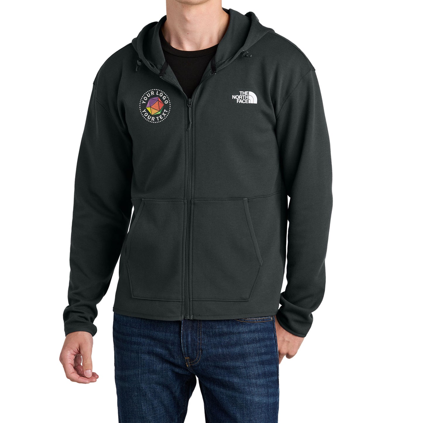 The North Face® Custom Embroidered Double-Knit Full-Zip Hoodie - NF0A8BUS
