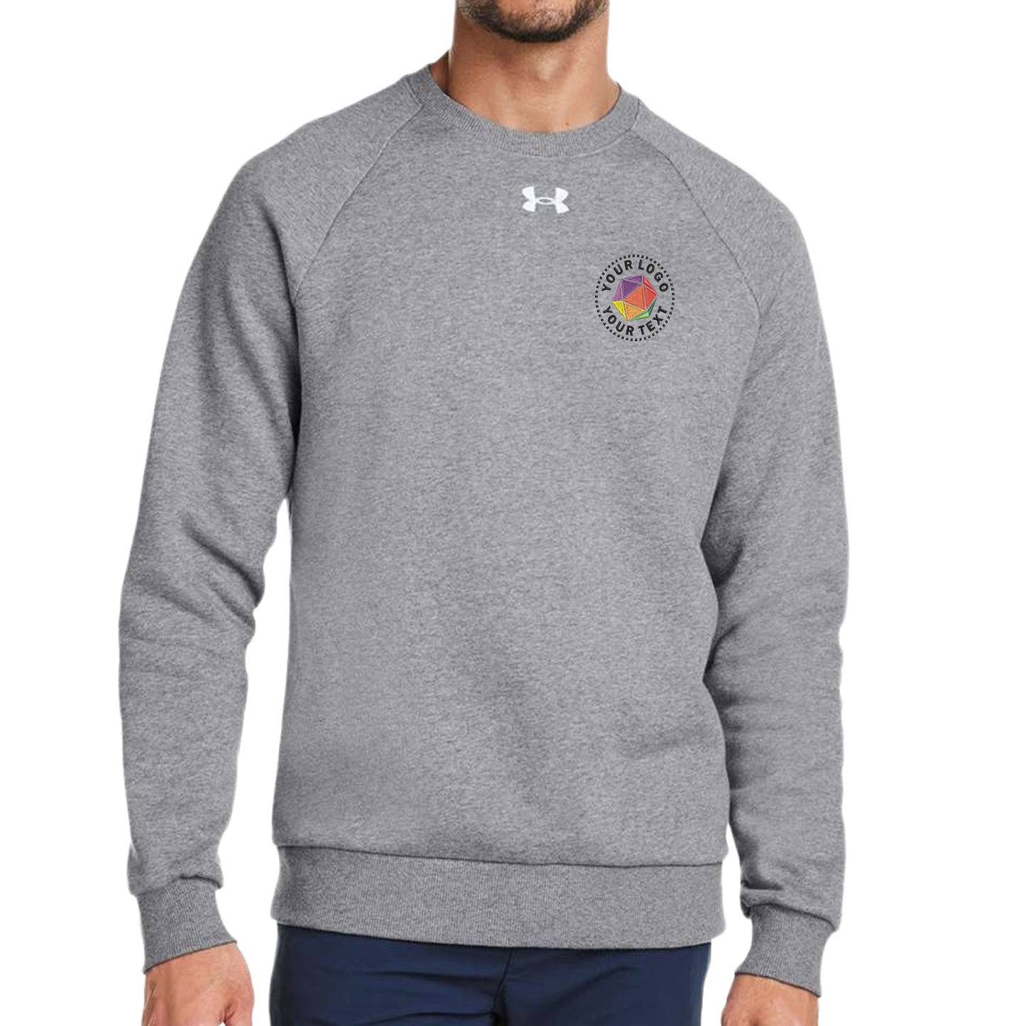 Under Armour Custom Embroidered Men's Rival Fleece Crewneck Sweatshirt - 1379755