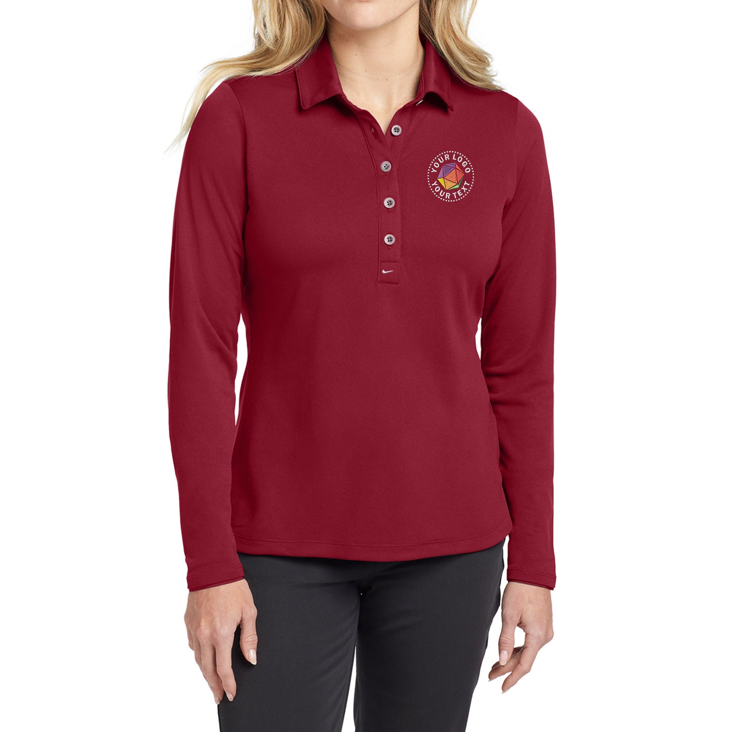 Nike Women's Custom Embroidered Long Sleeve Dri-FIT Stretch Tech Polo - 545322