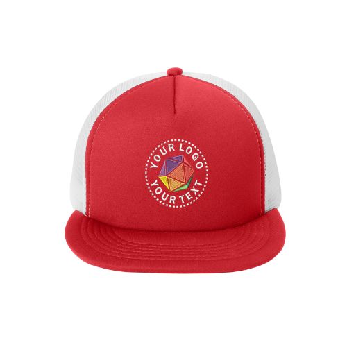 District® Custom Embroidered Flat Bill Snapback Trucker Cap - DT624