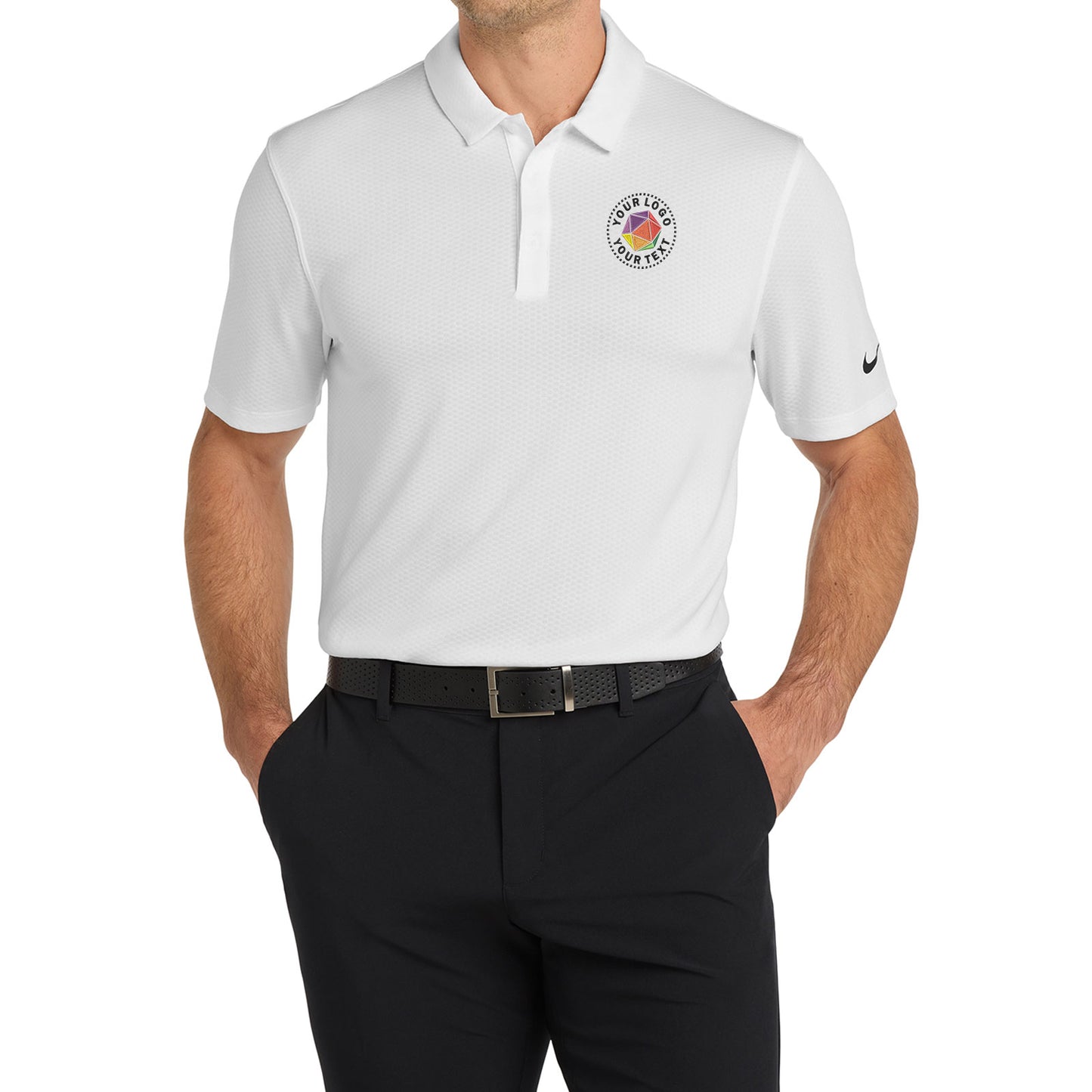 Nike Custom Embroidered Dri-FIT Hex Textured Polo - NKAH6266