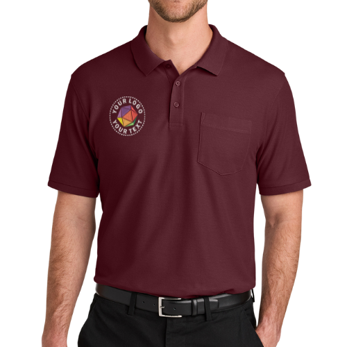 Port Authority® Custom Embroidered Wearever Signature Pique Pocket Polo - K200P