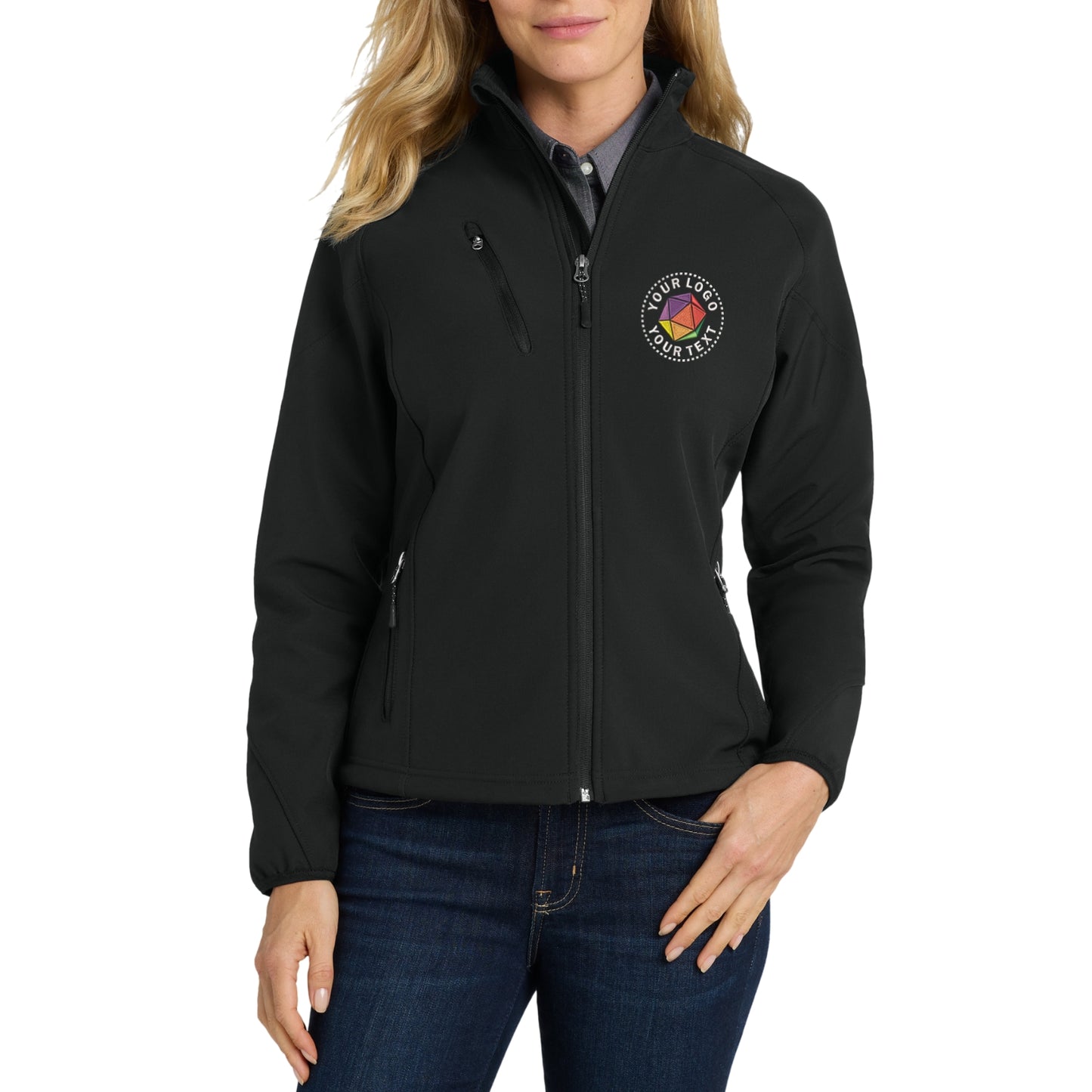 Port Authority® Custom Embroidered Women's Textured Soft Shell Jacket - L705