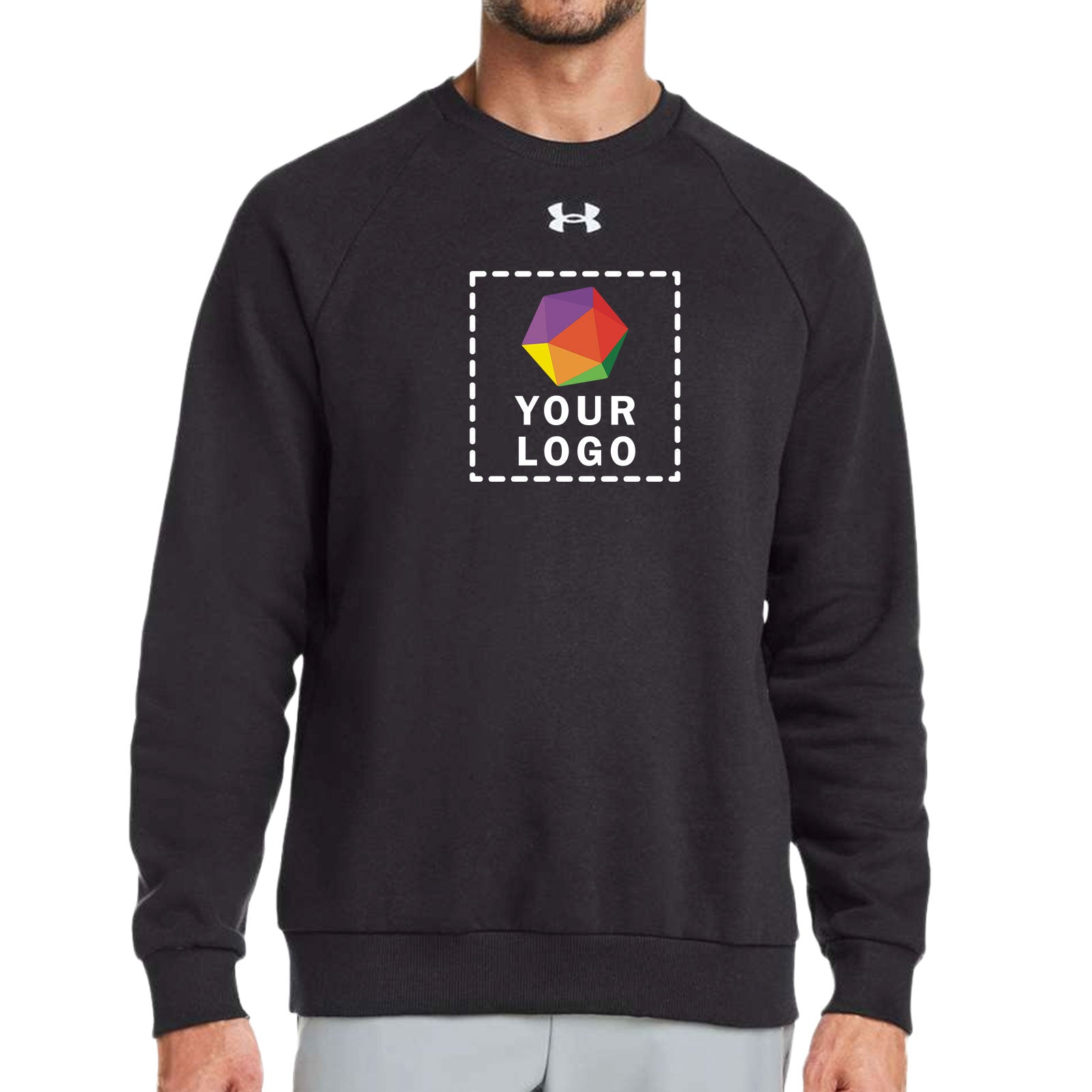 Under Armour Custom Printed Men's Rival Fleece Crewneck Sweatshirt - 1379755
