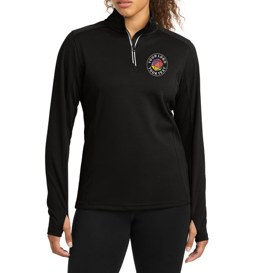 Sport-Tek® Custom Embroidered  Women's Sport-Wick® Textured 1/4-Zip Pullover - LST860