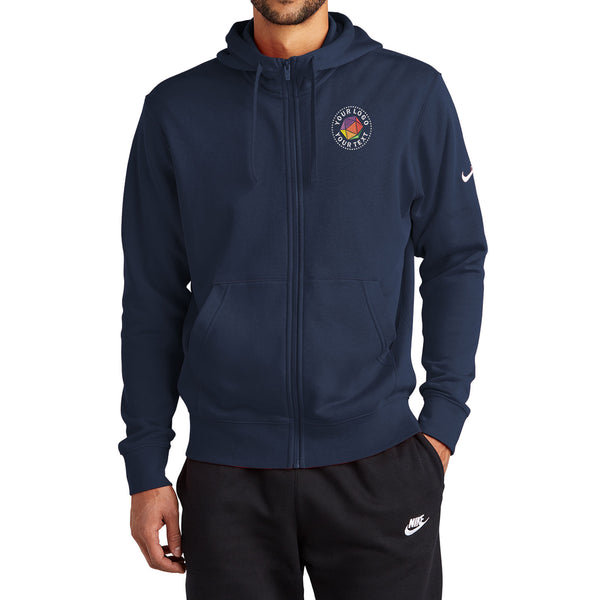 Nike Custom Embroidered Club Fleece Sleeve Swoosh Full-Zip Hoodie - NKDR1513