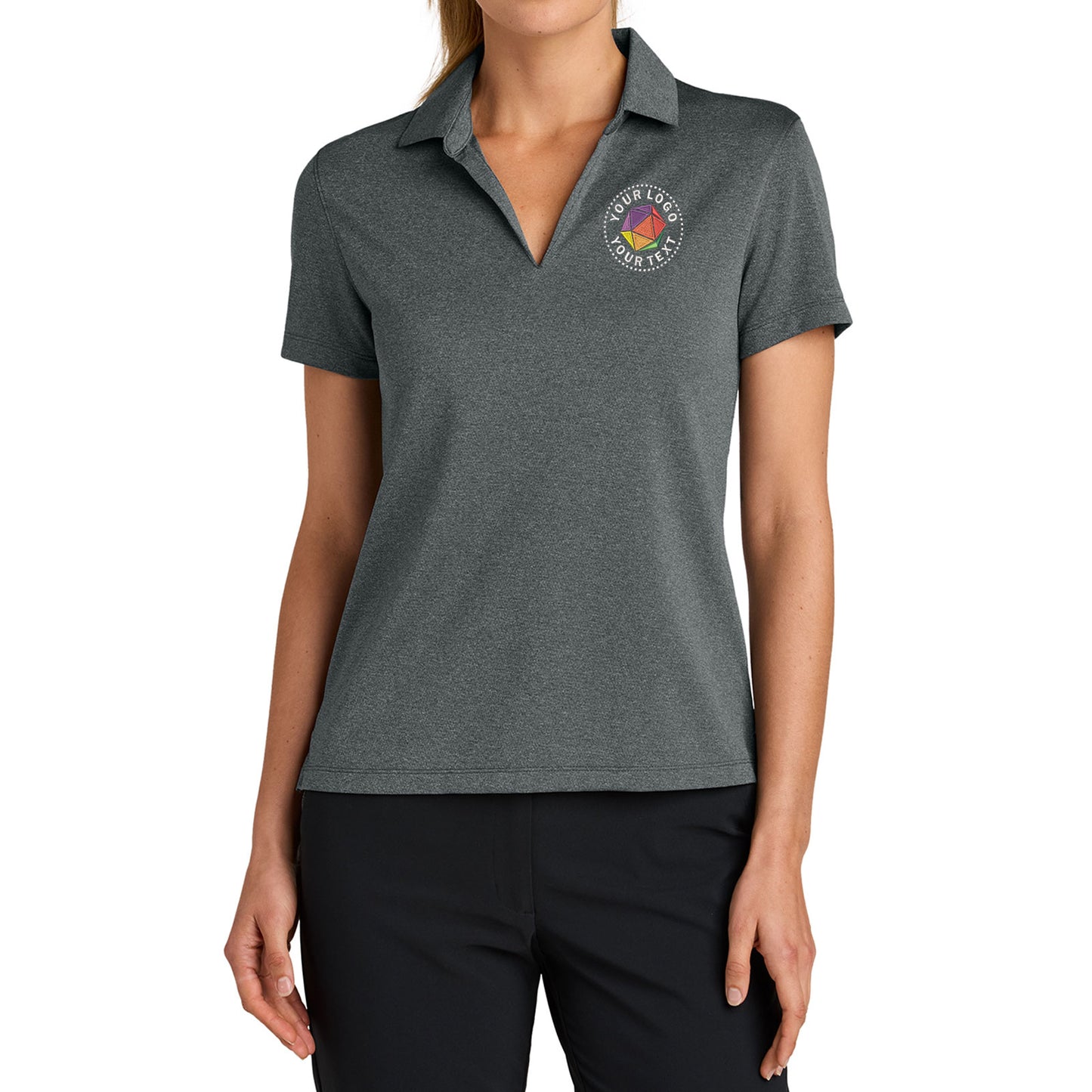 Nike Custom Embroidered Women’s Dri-FIT Smooth Heather Polo - NKFQ4793