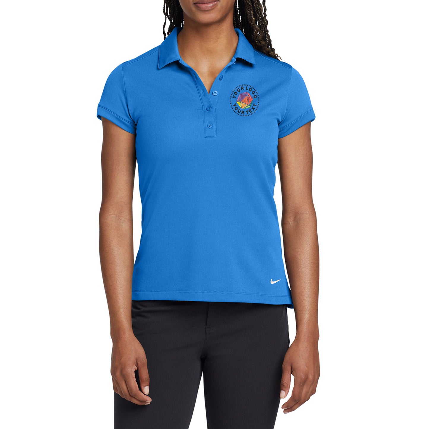 Nike Women's Custom Embroidered Dri-FIT Solid Icon Pique Modern Fit Polo - 746100