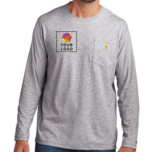 Carhartt Force® Custom Embroidered Long Sleeve Pocket T-Shirt - CT106656