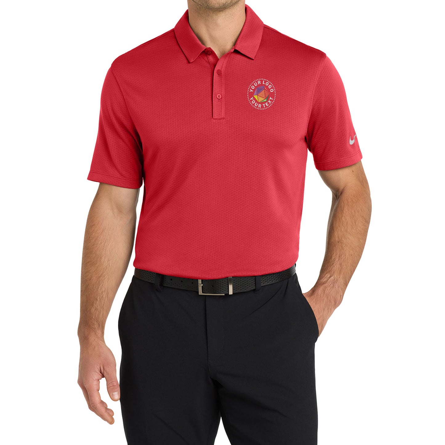 Nike Custom Embroidered Dri-FIT Hex Textured Polo - NKAH6266