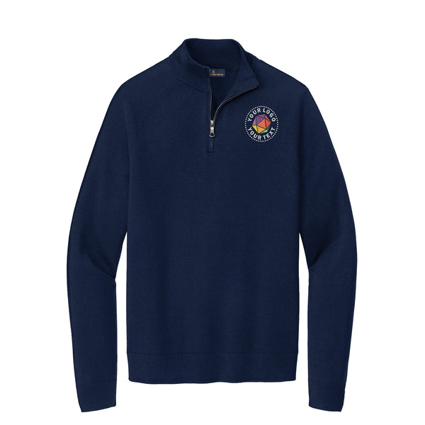 Brooks Brothers® Custom Embroidered Cotton Stretch 1/4-Zip Sweater - BB18402
