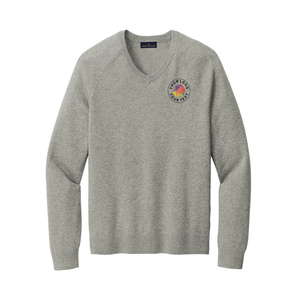Brooks Brothers® Custom Embroidered Cotton Stretch V-Neck Sweater - BB18400