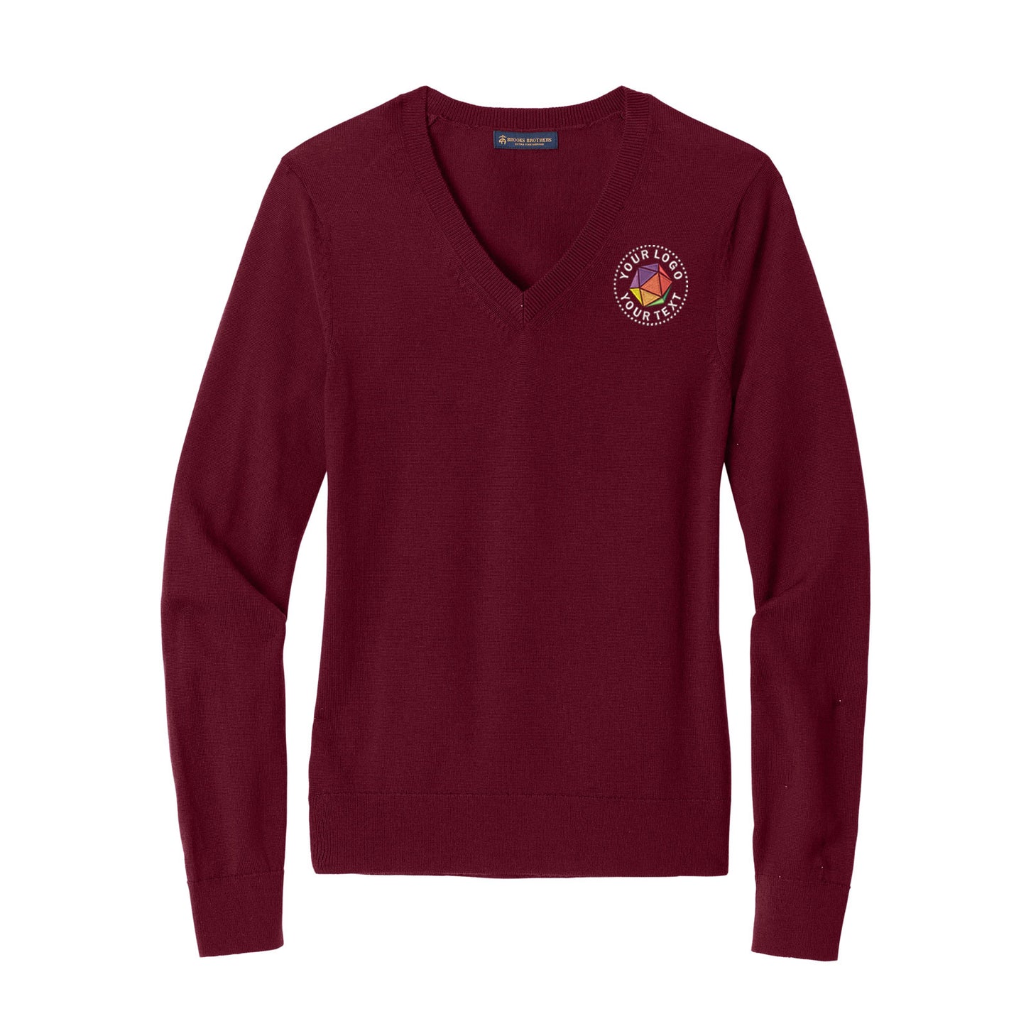 Brooks Brothers® Custom Embroidered Women’s Washable Merino V-Neck Sweater - BB18411