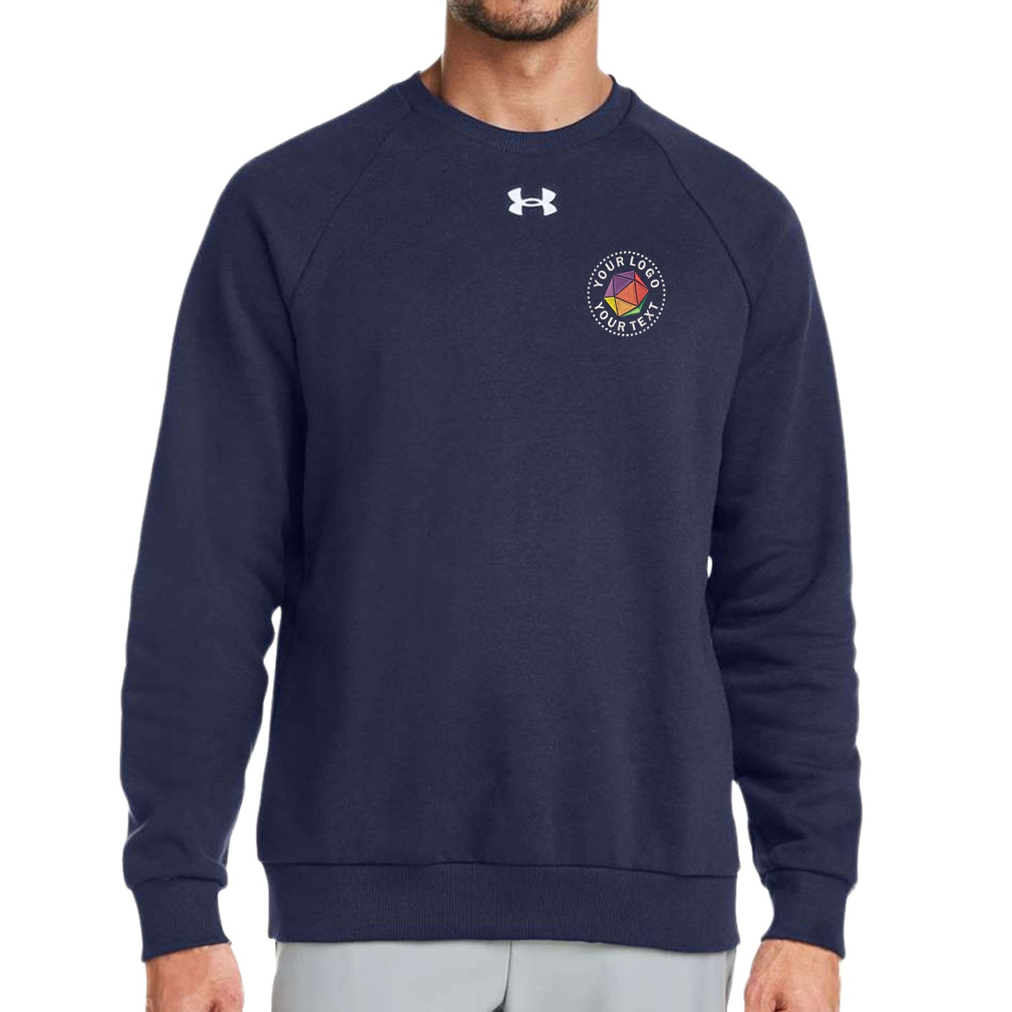 Under Armour Custom Embroidered Men's Rival Fleece Crewneck Sweatshirt - 1379755