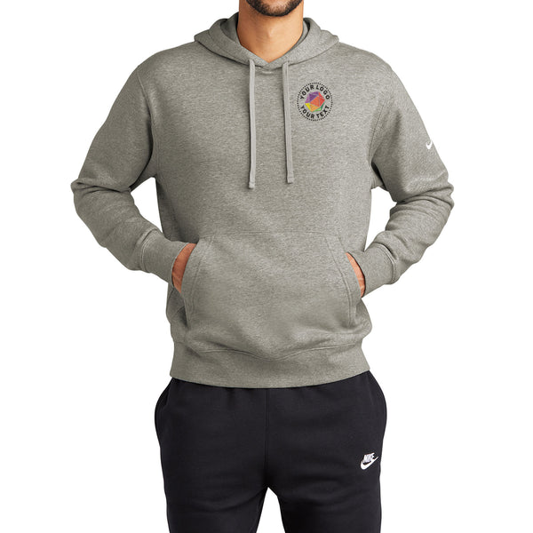 Nike Custom Embroidered Club Fleece Sleeve Swoosh Pullover Hoodie - NKDR1499