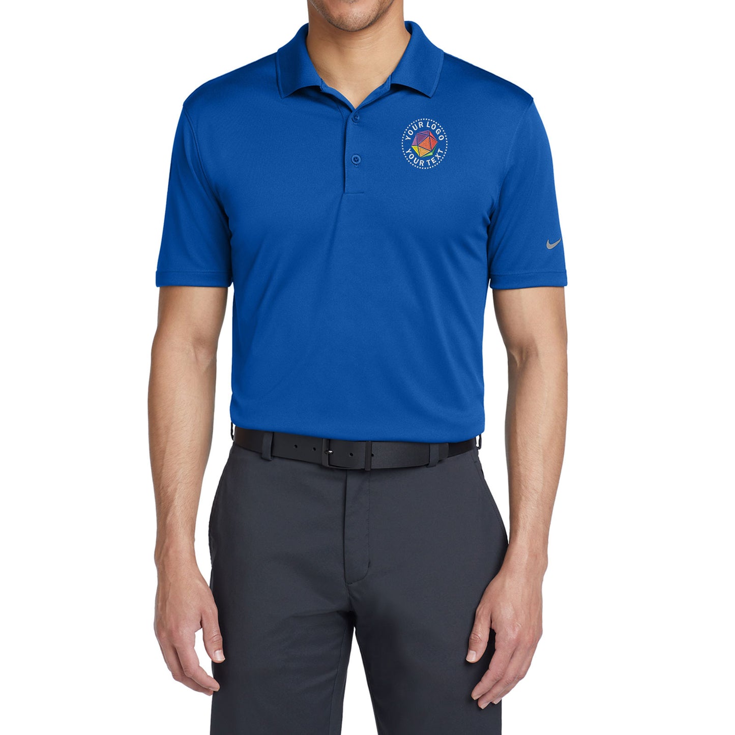 Nike Dri-FIT Custom Embroidered Classic Fit Players Polo with Flat Knit Collar - 838956