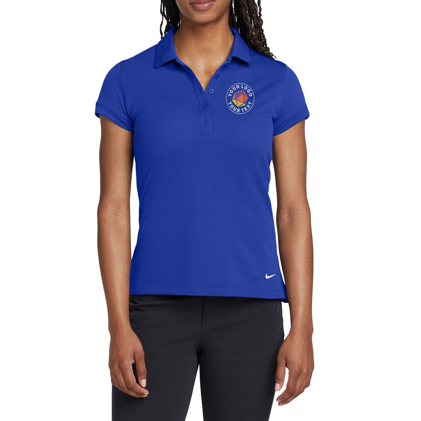 Nike Women's Custom Embroidered Dri-FIT Solid Icon Pique Modern Fit Polo - 746100