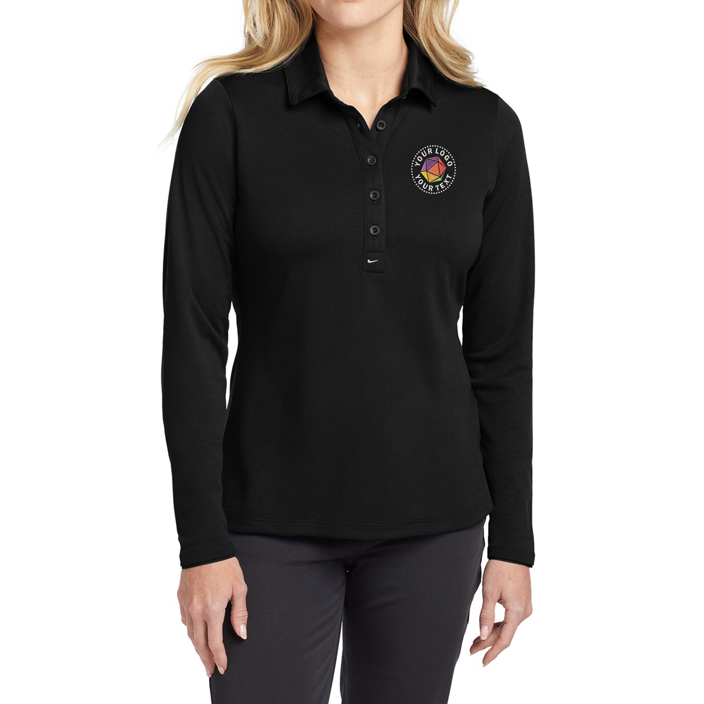 Nike Women's Custom Embroidered Long Sleeve Dri-FIT Stretch Tech Polo - 545322