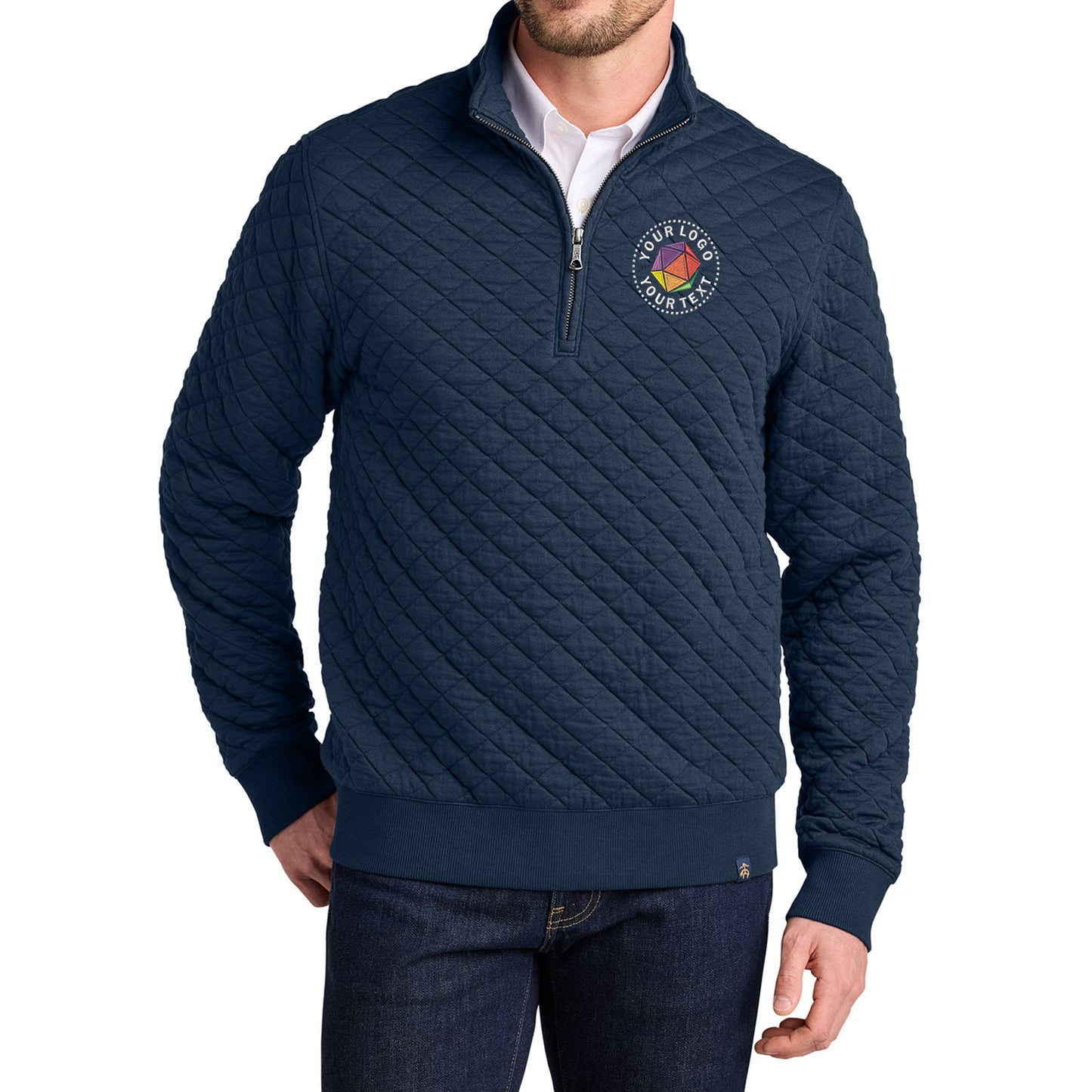 Brooks Brothers® Custom Embroidered Diamond Quilt 1/4-Zip  -  BB18212