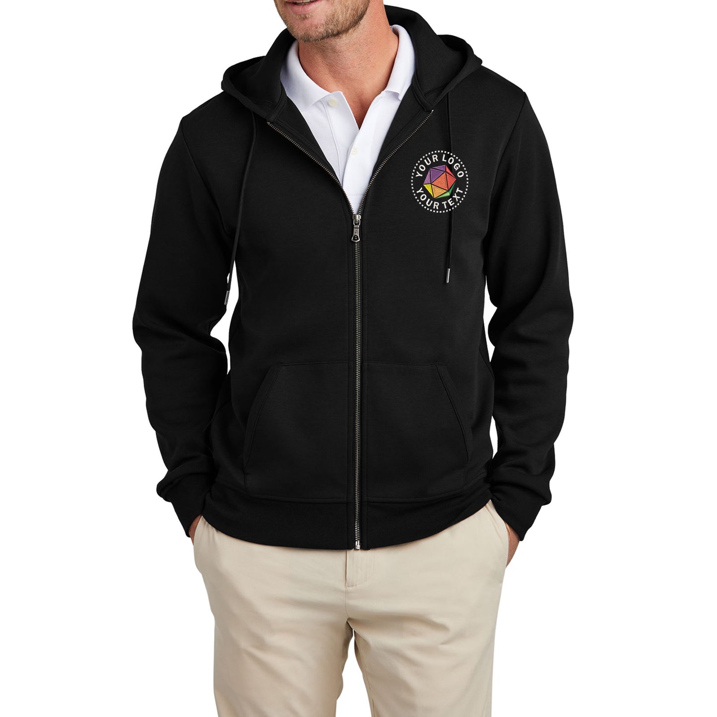 Brooks Brothers® Custom Embroidered Double-Knit Full-Zip Hoodie - BB18208