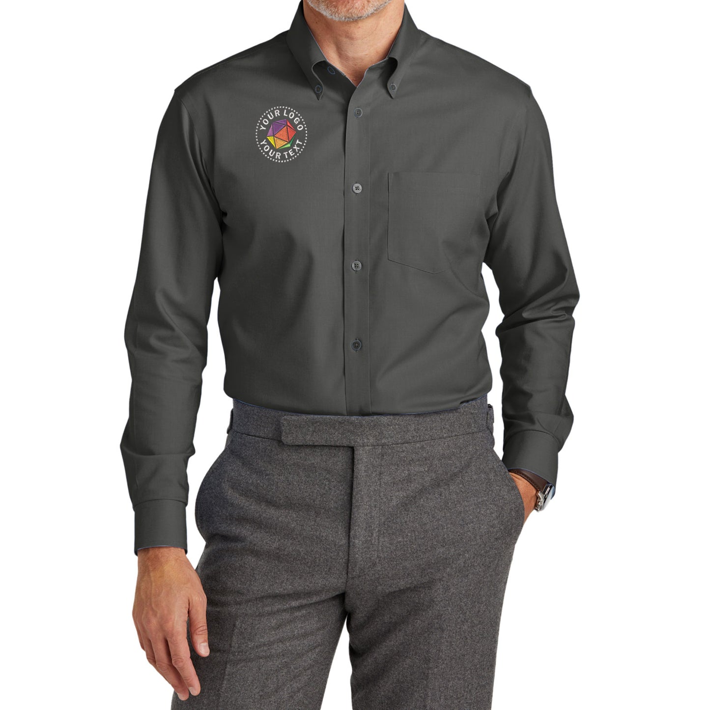 Brooks Brothers® Custom Embroidered Tall Wrinkle-Free Stretch Nailhead Shirt - TBB18002