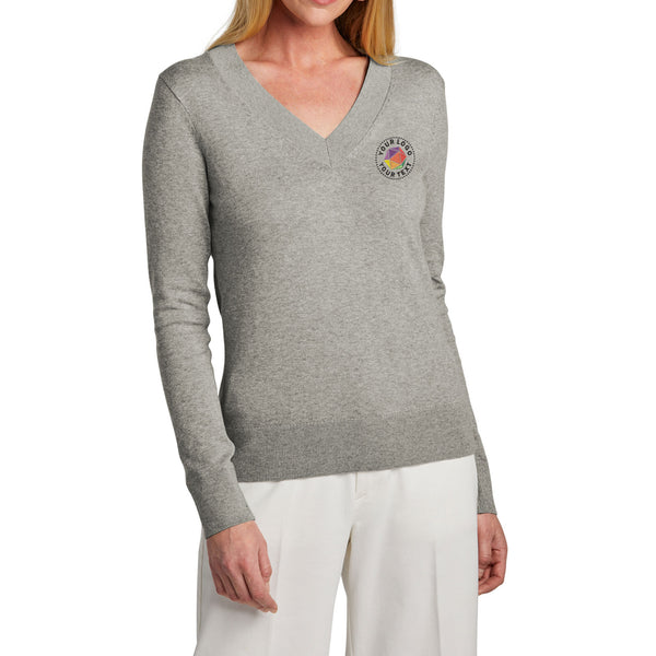 Brooks Brothers® Custom Embroidered Women’s Cotton Stretch V-Neck Sweater - BB18401