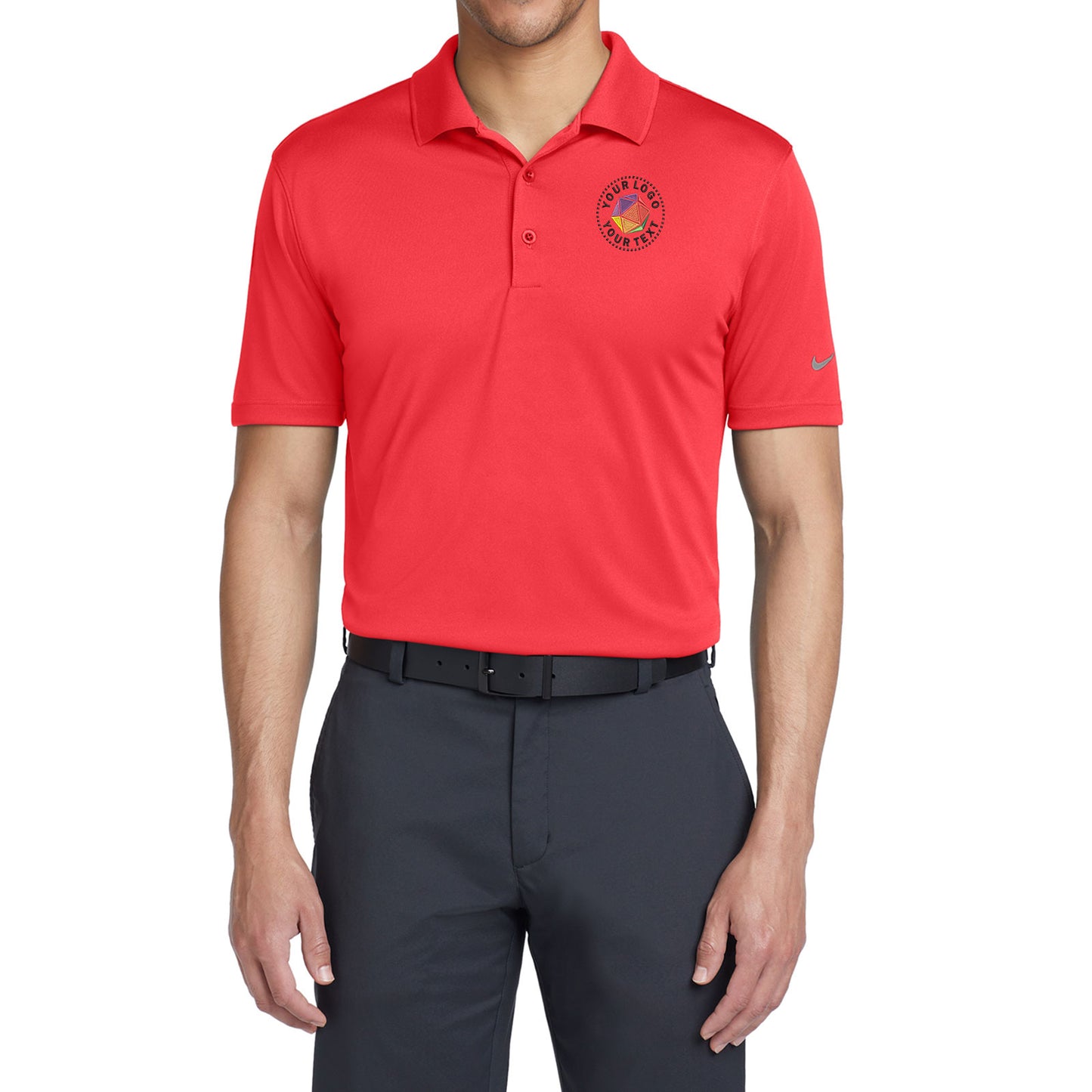 Nike Dri-FIT Custom Embroidered Classic Fit Players Polo with Flat Knit Collar - 838956