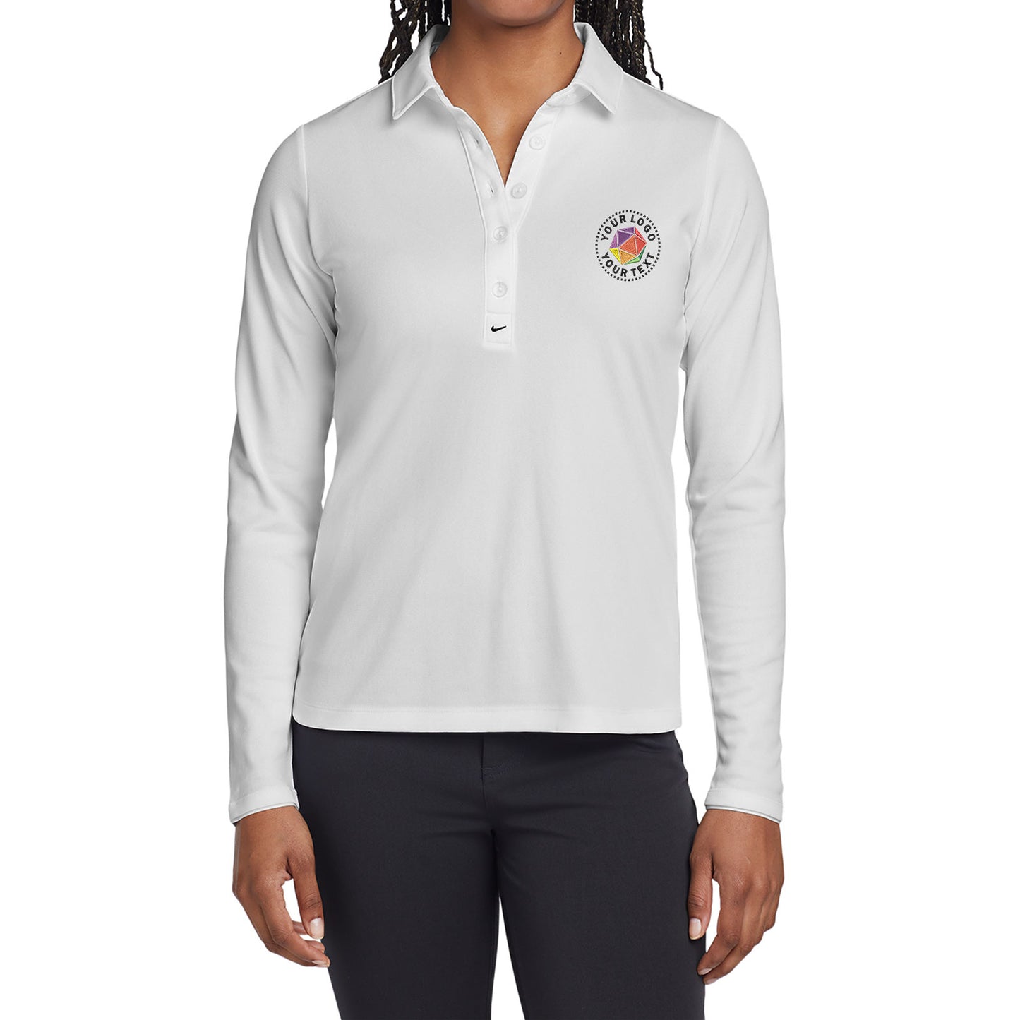 Nike Women's Custom Embroidered Long Sleeve Dri-FIT Stretch Tech Polo - 545322