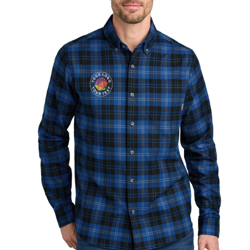 Eddie Bauer® Custom Embroidered Long Sleeve Favorite Flannel Plaid Shirt - EB610