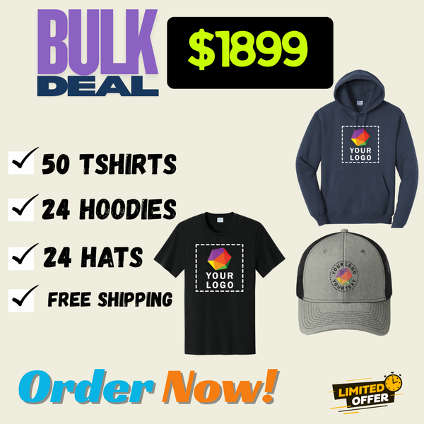 BULK DEAL | 50 TSHIRTS | 24 HOODIES | 24 HATS | $1899 ONLY