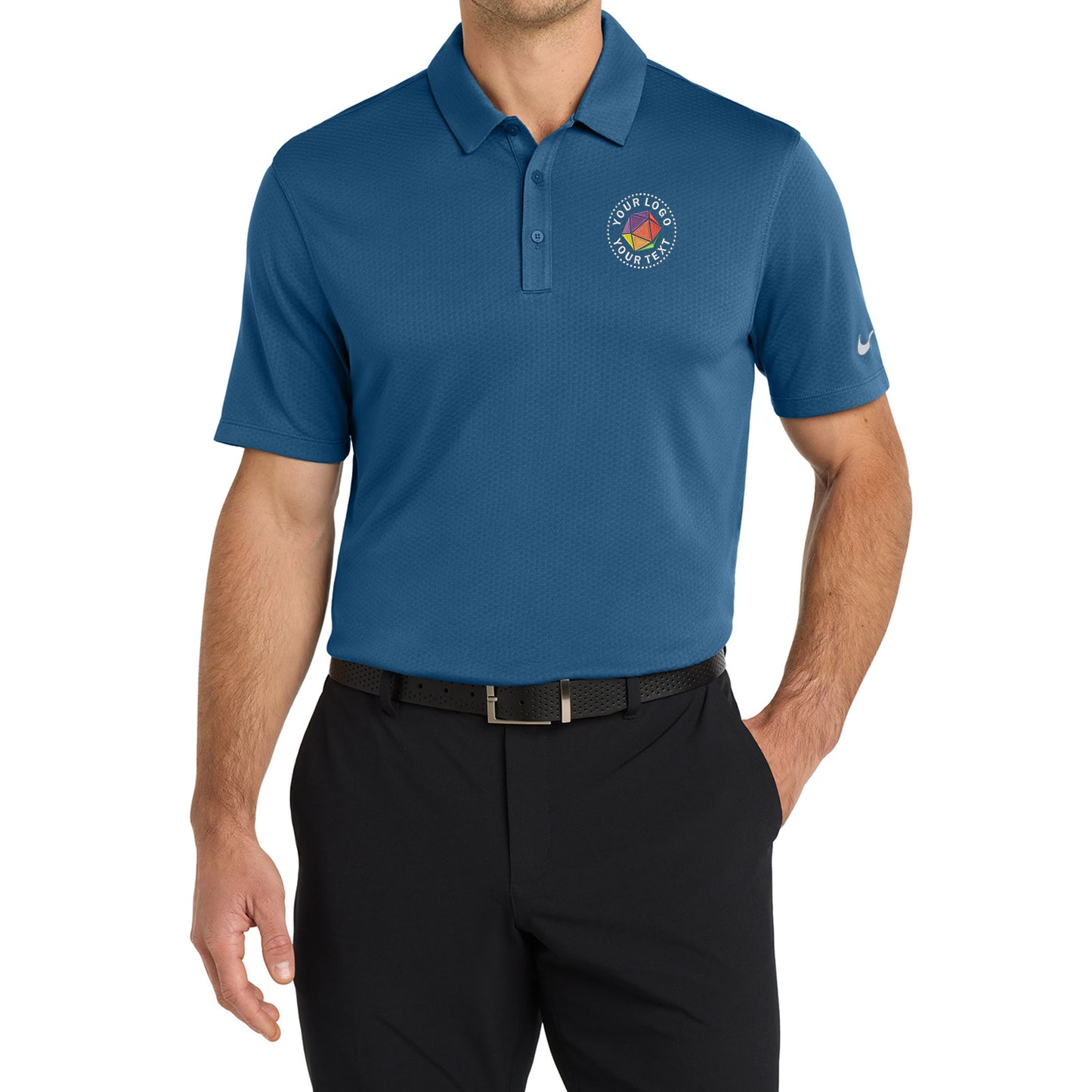 Nike Custom Embroidered Dri-FIT Hex Textured Polo - NKAH6266