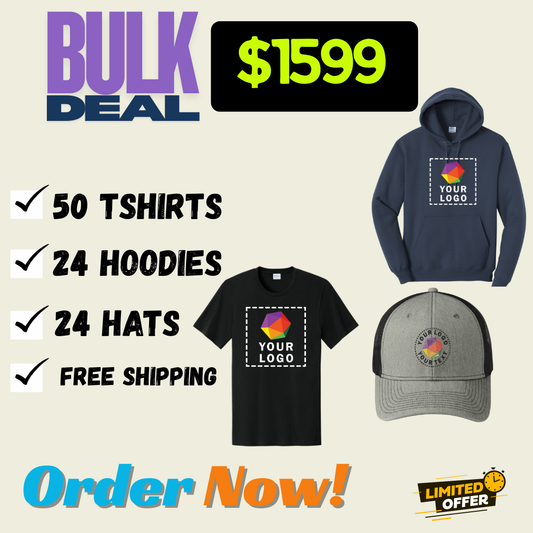 BULK DEAL | 50 TSHIRTS | 24 HOODIES | 24 HATS | $1599 ONLY
